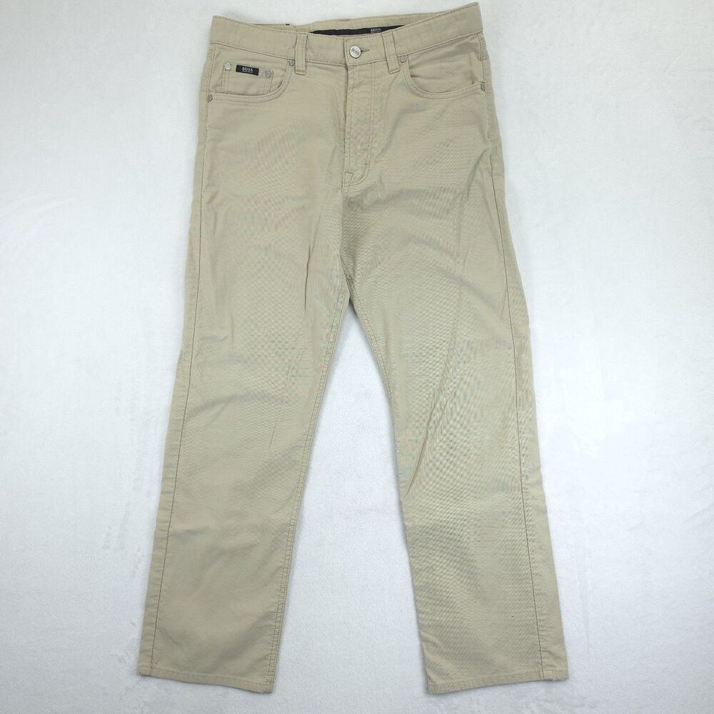 Hugo Boss Corduroy Style Pants Mens Size 34x32(Actual 33x20) Beige Cotton Casual